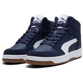 PUMA Men's Rebound Layup Sneaker, Suede Navy White, 10