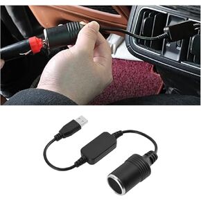 2PCS Car Cigarette Lighter Socket, USB A Male to 12V Cigarette Lighter Female Power Converter, Auto Cigarette Lighter Socket Cable Adapter, Fit for Car Recorder, Electronic Dog
