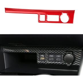 LEXLEY Carbon fiber Style Center Control Cigarette Lighter Socket Panel Trim Cover Interior Accessories For Toyota 2020 2021 2022 2023 2024 2025 Highlander XLE LE L XSE Limited Platinum