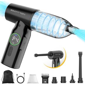Car Vacuum Cleaner Cordless Handheld Portable - 18000Pa Powerful Suction & Air Blow - Upto 35mins Runtime - 4 Speeds - Brushless Motor- Hand held Vacuum Cleaner for Car Home Office Pet