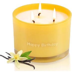 KONNI Red Rose Soy Candle Gift for Wife Women Happy Birthday Candle 12.35 oz. 3 Wicks Highly Scented Aromatherapy Candle Men 48-50 Hours Long Lasting Jar Candle for Mom, Friends, Lover, Girl, Boy