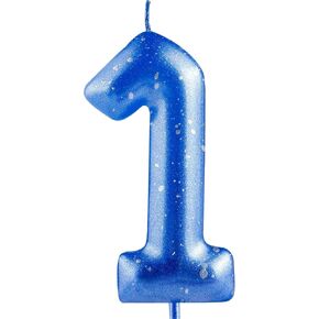 Blue Silver Number 16 Candles, 16 Birthday Candle,Blue Happy Birthday Candles for Cake, Blue Cake Topper Decorations for Boys Girls Him 16th Birthday Party Decorations Supplies Favor Gift