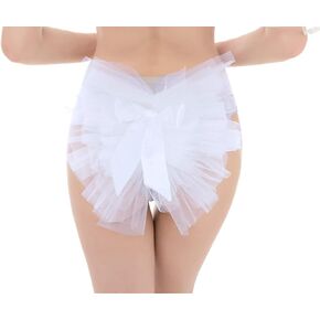 Ruolai Women's Bikini Veil Booty Veil for The Bride Booty Cover for The Bride Bridesmaids White Booty Veil