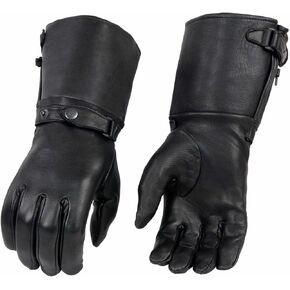 Milwaukee Leather SH859 Women's Black Deerskin Leather Thermal Lined Gauntlet Gloves