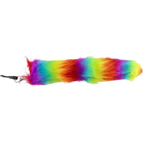 Clip-On Rainbow Fur Tail for Costumes