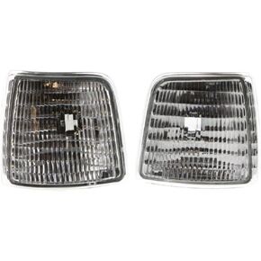 DAT AUTO PARTS Front Left Driver & Right Passenger Side Marker Light Set Pair Replacement For 1992-1997 Ford Bronco Clear White Lens Set of 2 FO2550110 FO2551108 F2TZ15A201C F2TZ15A201D