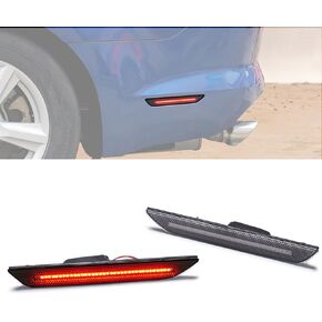 HAKA TOUGH LED Side Marker Lights for Ford Mustang 2015-2023 Rear Bumper Light Smoked Lens Red Rear Reflector Light 2PCS
