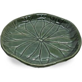 Tiny 4⅜" Green Leaf Shaped Tray - Handmade Ceramic Porcelain Decorative Plate Dish Catchall Miniature Container for Jewelry Personal Items Incense Holders Ashtray Décor Gifts