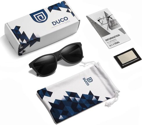 DUCO النظارات الشمسية المستقطبة المستديرة الرجعية للرجال والنساء القيادة نظارات شمسية UV400 حماية خفيفة الوزن إطار ظلال 3002 in Saudi Arabia