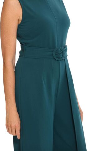 London Times womens Crepe Wrap Leg Belted JumpsuitLondon Times Women's Dresses Crepe Wrap Leg Belted Jumpsuit in Kuwait