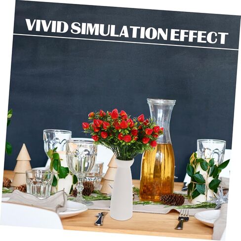 5 قطع من مجموعة فاكهة صناعية من جذع الفراولة الصناعية لديكور المنزل لتزيين كعكة الفراولة والقطع المركزية للحفلات وترتيبات الزهور in Kuwait