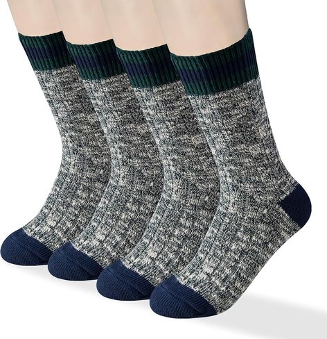 HENNY RUE 4 Pairs of Cotton Socks for Girl California American Style Handmade Chunky line Women's Mid-tube Socks. in Saudi Arabia