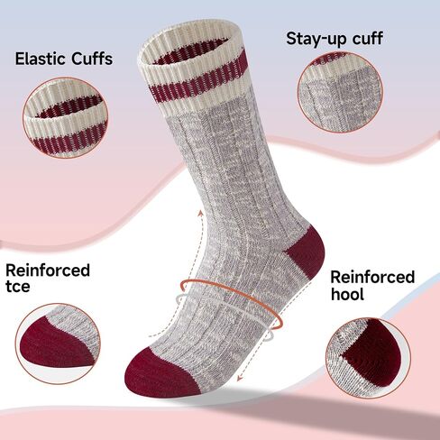 HENNY RUE 4 Pairs of Cotton Socks for Girl California American Style Handmade Chunky line Women's Mid-tube Socks. in Saudi Arabia