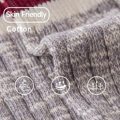 HENNY RUE 4 Pairs of Cotton Socks for Girl California American Style Handmade Chunky line Women's Mid-tube Socks. in Saudi Arabia