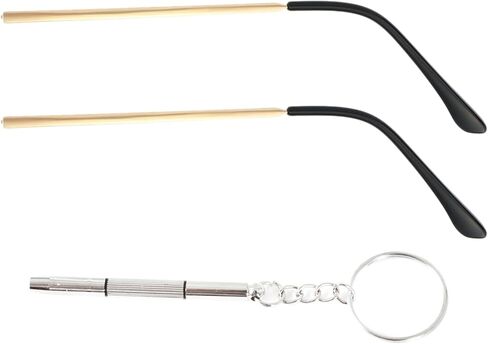 أذرع استبدال النظارات، استبدال أرجل النظارات المعدنية مع مفك براغي طقم إصلاح النظارات هيكل النظارات للنظارات الشمسية (أسود) in Kuwait