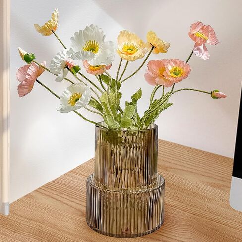 مزهرية زجاجية من Aoderun لمزهرية الزهور لباقة المزهريات لديكور المنزل والمزهريات الشفافة للقطع المركزية والمزهرية الحديثة وديكور المنزل وغرفة المعيشة والمكتبة وطاولة المكتب والمدخل والمزرعة الحديثة (شفاف) in Kuwait