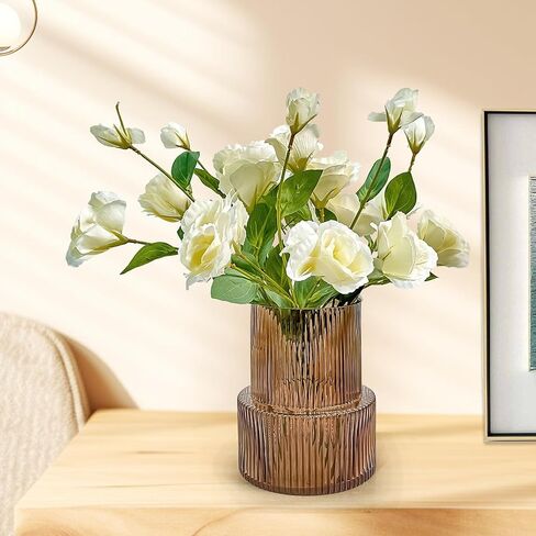 مزهرية زجاجية من Aoderun لمزهرية الزهور لباقة المزهريات لديكور المنزل والمزهريات الشفافة للقطع المركزية والمزهرية الحديثة وديكور المنزل وغرفة المعيشة والمكتبة وطاولة المكتب والمدخل والمزرعة الحديثة (شفاف) in Kuwait