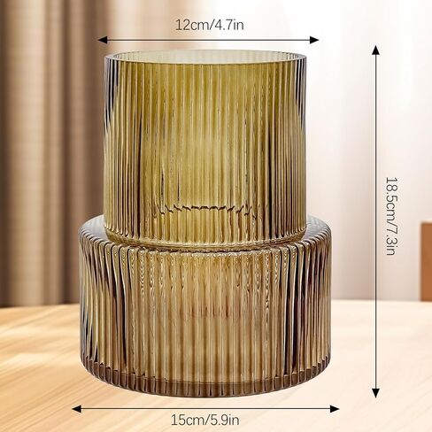 مزهرية زجاجية من Aoderun لمزهرية الزهور لباقة المزهريات لديكور المنزل والمزهريات الشفافة للقطع المركزية والمزهرية الحديثة وديكور المنزل وغرفة المعيشة والمكتبة وطاولة المكتب والمدخل والمزرعة الحديثة (شفاف) in Kuwait