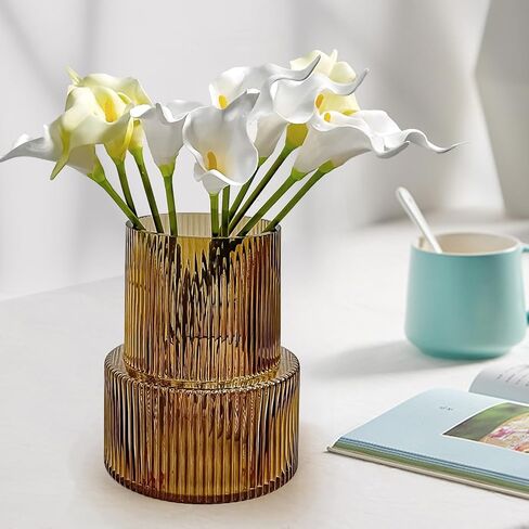 مزهرية زجاجية من Aoderun لمزهرية الزهور لباقة المزهريات لديكور المنزل والمزهريات الشفافة للقطع المركزية والمزهرية الحديثة وديكور المنزل وغرفة المعيشة والمكتبة وطاولة المكتب والمدخل والمزرعة الحديثة (شفاف) in Kuwait