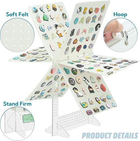 منظم عرض دبوس المينا من باكماكسي، حامل دبوس بروش، صفحات عرض 6 دبابيس لتخزين أكثر من 250 دبابيس، تقويم تخزين مجموعة الدبابيس (لا يشمل أي ملحقات) in Kuwait