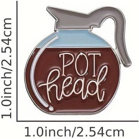 Coffee Pot Enamel Lapel Pin, Coffee Lover Gift, Pot Head Accessory, 420, Brooch for Women, Men, Girls Clothes Bag Decor in Saudi Arabia