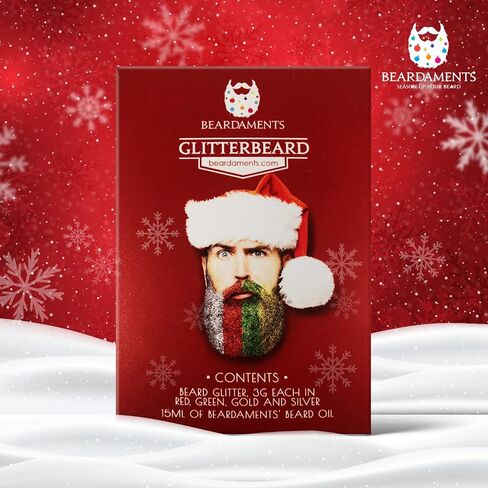 Beardaments Glitterbeard - مجموعة جليتر اللحية مع زيت التطبيق - 4 خيارات للألوان in Kuwait