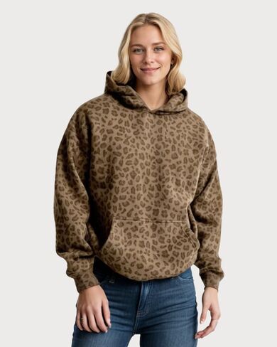LaurelTree Y2K Oversized Leopard Print Hoodie Cheetah Print Sweatshirt Trendy Y2K Style Vintage Hoodie for Women in Kuwait