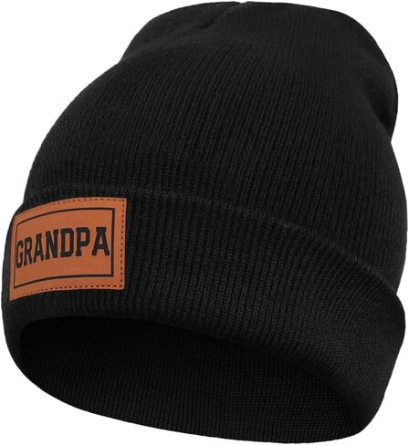 Skull Beanie for Men Father Dad Grandpa Papa Pappy - Knit Winter Hats Warm Soft Stretchy Daily Cuffed Beanie in Kuwait