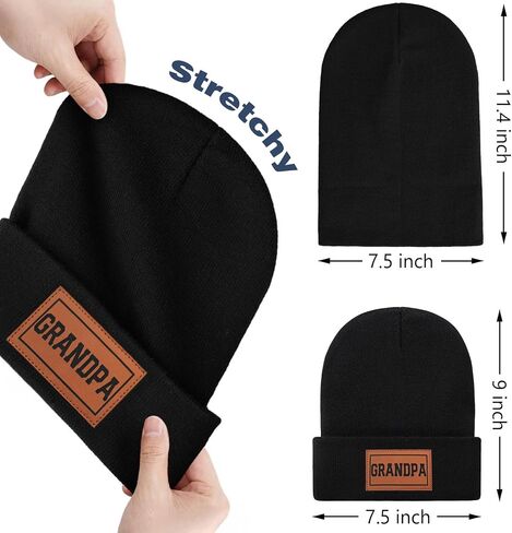 Skull Beanie for Men Father Dad Grandpa Papa Pappy - Knit Winter Hats Warm Soft Stretchy Daily Cuffed Beanie in Kuwait