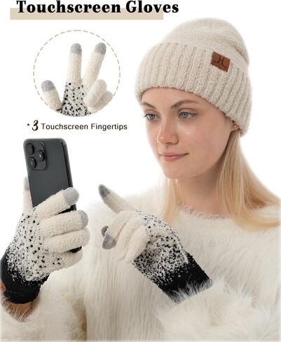 DS DADOU&XIAOSHAN Winter Gloves For Women, Womens Gloves With Touchscreen Fingers For Cold Weather Thermal Mitten Fleece Line in Kuwait