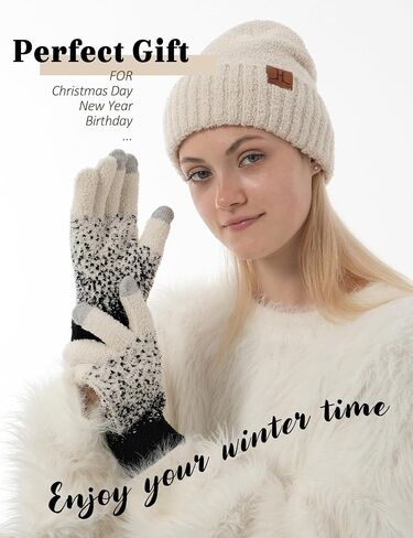 DS DADOU&XIAOSHAN Winter Gloves For Women, Womens Gloves With Touchscreen Fingers For Cold Weather Thermal Mitten Fleece Line in Kuwait