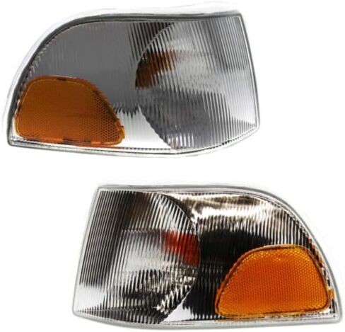 For Volvo C70/S70/V70 1998 1999 2000 2001 2002 Turn Signal/Corner Light Unit Driver and Passenger Side | Pair | Amber/Clear Lens | Replacement For VO2520101, VO2521101 | 9483184-9, 9483185-6 in Saudi Arabia