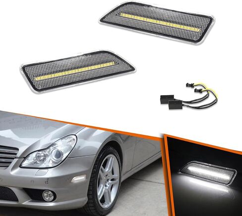 ADIIL لـ 2006-2011 مرسيدس بنز W219 CLS-Class عدسة شفافة بيضاء LED المصد الأمامي مصابيح العلامات الجانبية OEM استبدال العلامة الجانبية in Kuwait