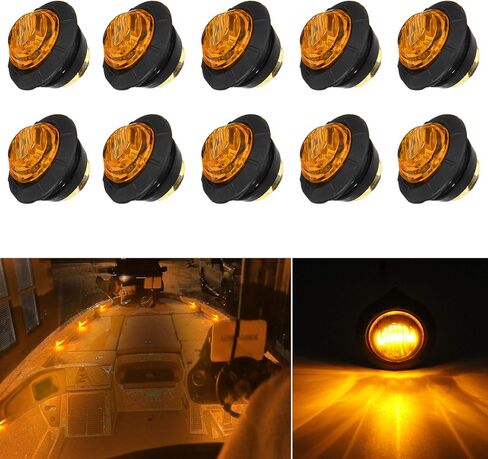 10PC 3/4'' Round LED Side Marker Lights,Front Rear Bullet Marker lights,Signal Indicators LED Trailer Marker Lights For Truck Trailer RV Van Pickup ATV Camper Caravan Boat(12V White) in Saudi Arabia