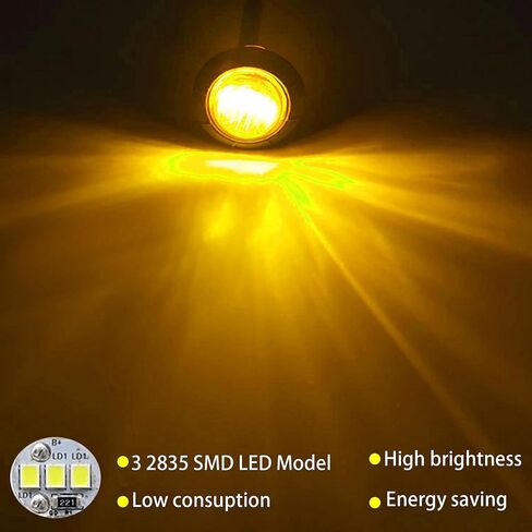 10PC 3/4'' Round LED Side Marker Lights,Front Rear Bullet Marker lights,Signal Indicators LED Trailer Marker Lights For Truck Trailer RV Van Pickup ATV Camper Caravan Boat(12V White) in Saudi Arabia