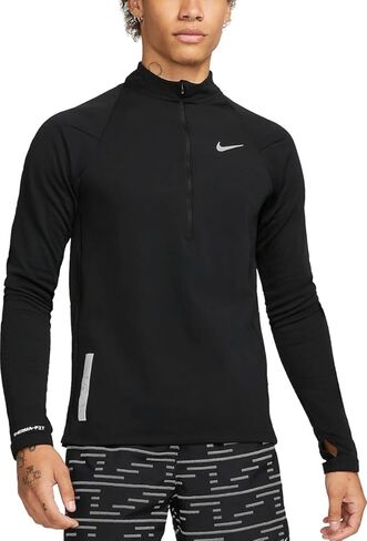 Nike Men's Therma-FIT Run Division Element 1/2-Zip Running Sweatshirt M Black in Kuwait
