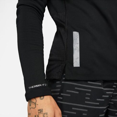 Nike Men's Therma-FIT Run Division Element 1/2-Zip Running Sweatshirt M Black in Kuwait
