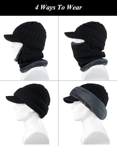 Winter Knitted Balaclava Hat Warm Cycling Face Covering Warmer Knit Hat Winter Neck Gaiter for Outdoor Sports in Saudi Arabia