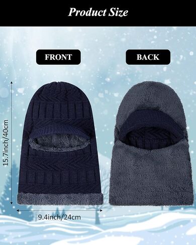 Winter Knitted Balaclava Hat Warm Cycling Face Covering Warmer Knit Hat Winter Neck Gaiter for Outdoor Sports in Saudi Arabia