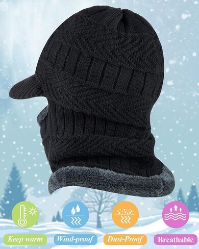 Winter Knitted Balaclava Hat Warm Cycling Face Covering Warmer Knit Hat Winter Neck Gaiter for Outdoor Sports in Saudi Arabia