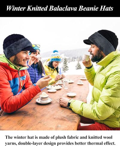 Winter Knitted Balaclava Hat Warm Cycling Face Covering Warmer Knit Hat Winter Neck Gaiter for Outdoor Sports in Saudi Arabia
