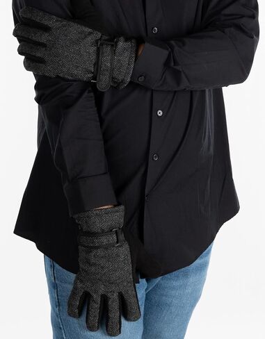 Funky Junque Men’s Herringbone Wool Blend Gloves Thermal Fleece Lining Soft Insulated Liner Winter Autumn in Saudi Arabia