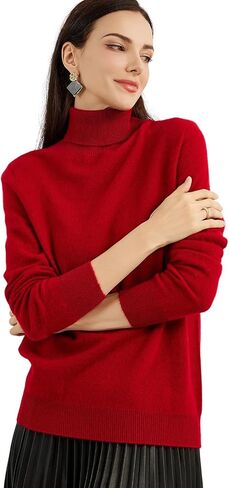 Women's 100% Pure Cashmere Sweater Turtleneck Long Sleeve Warm Soft 2025 Fall Winter Knit Pullover in Kuwait