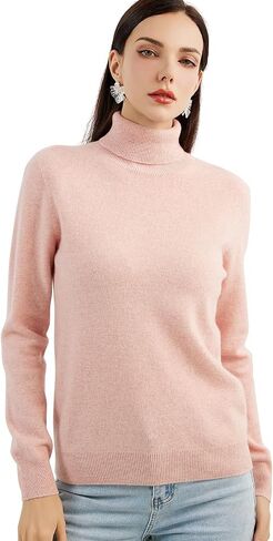 Women's 100% Pure Cashmere Sweater Turtleneck Long Sleeve Warm Soft 2025 Fall Winter Knit Pullover in Kuwait