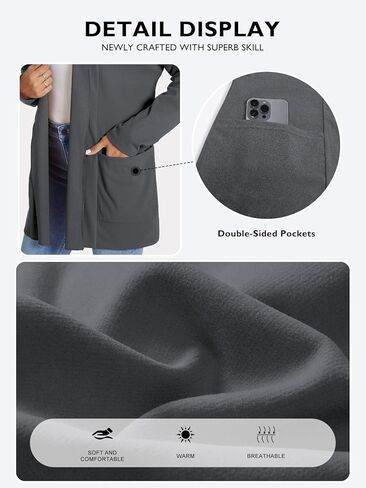 سترة نسائية من Feiersi بأكمام طويلة ومفتوحة من الأمام، سترة محبوكة ناعمة كاجوال مع جيوب in Kuwait