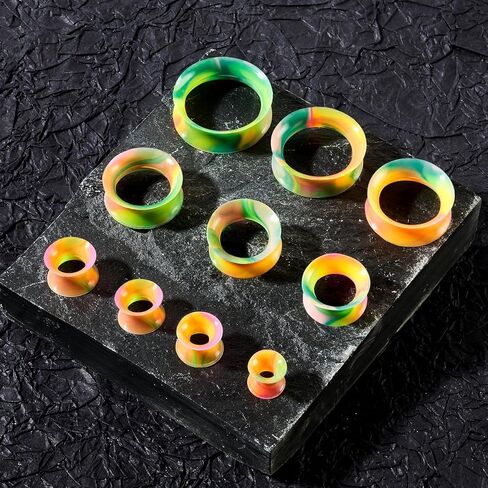 JOYTOYOU 20Pcs Camouflage Silicone Ear Gauge Tunnels Stretching Kit Flesh Tunnels Expander Set 2g to 1" in Kuwait