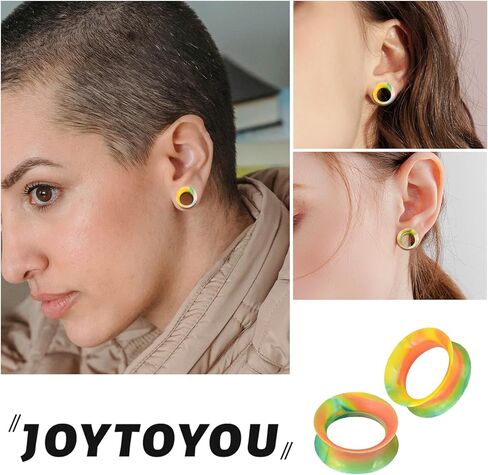 JOYTOYOU 20Pcs Camouflage Silicone Ear Gauge Tunnels Stretching Kit Flesh Tunnels Expander Set 2g to 1" in Kuwait