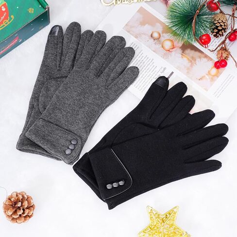2 Pairs Womens Winter Gloves Touchscreen Texting Windproof Gloves Fleece Lined Gloves Warm Gloves for Cold Weather in Kuwait