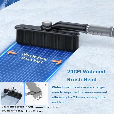 3 In 1 Snow Brush and Ice Scraper for Car Windshield TORCARVH Extendable Snow Removal 360° Pivoting Vehicle Winter Shovel Brush Snow Scraper with Long Handle for Car SUV Trucks (White) in Kuwait