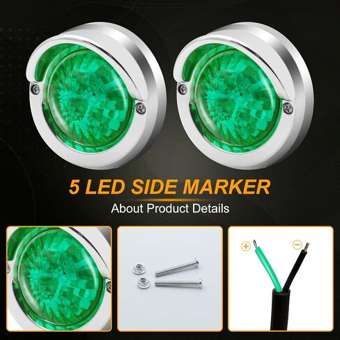 2pcs truck side marker lights green in Saudi Arabia